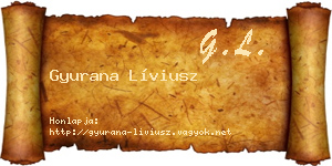 Gyurana Líviusz névjegykártya